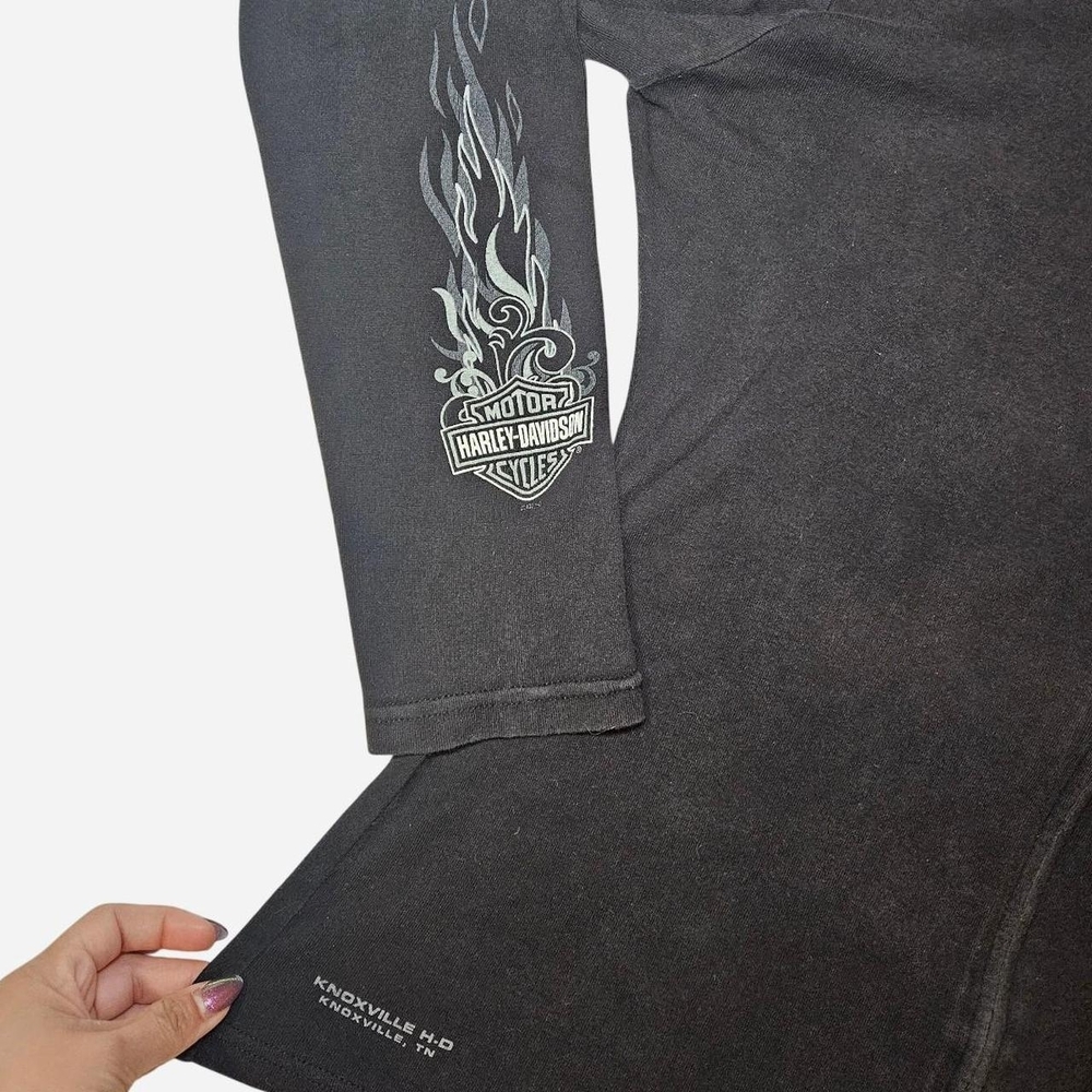 Harley-Davidson Black Women's Full-Zip Hoodie with Silver Graphics - Picture 5 of 7